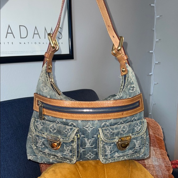 LOUIS VUITTON Baggy PM Monogram Denim Shoulder Bag - Picture 1 of 12